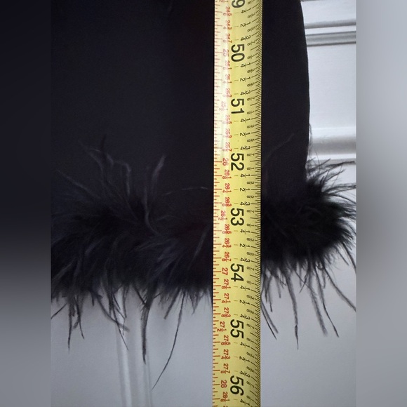 House of CB Maricel Crystallized rhinestone Fringe Ostrich feather Maxi Dress XS - Picture 11 of 11